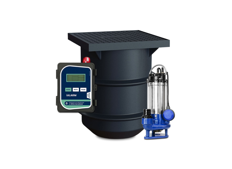 Bianco iCON 250L Packaged Sewage Pump Station with B120GS2 Grinder Pump & iALARM