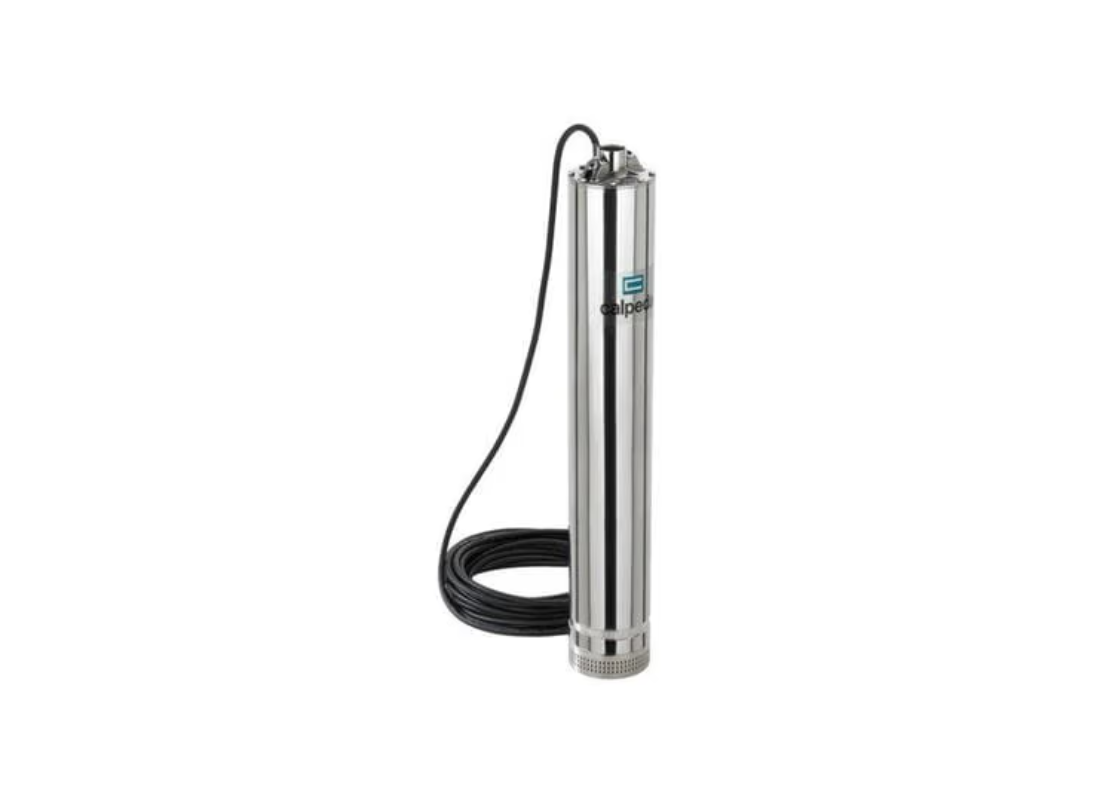 Calpeda MXSM 503 stainless steel submersible multistage pump with multiple stages and robust stainless steel construction.