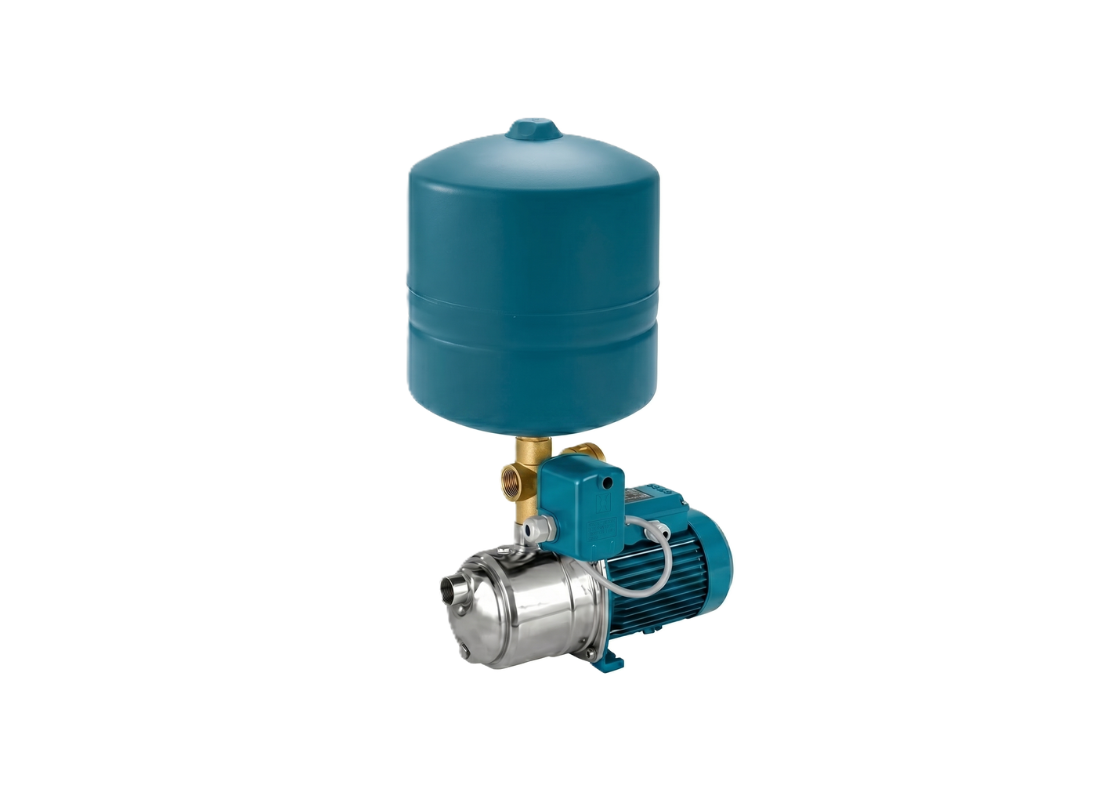 Calpeda P18-NGXM stainless steel 18L tank pressure pump with Noryl impeller for shallow wells.