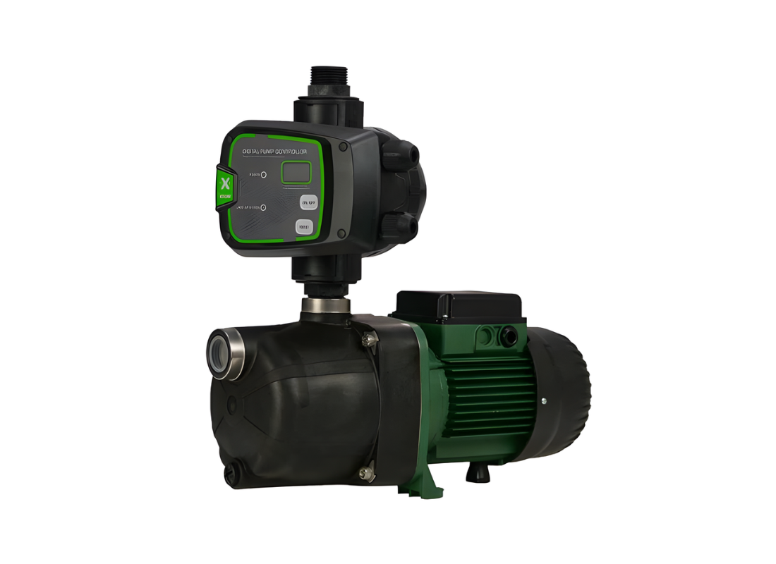 DAB JETCOM 132NXT pressure pump with self-priming design and automatic controller, made of durable technopolymer.
