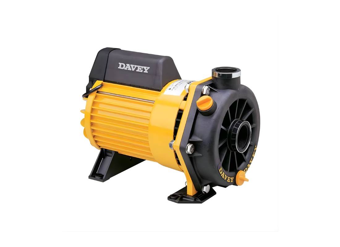 Davey Boremaster 60061R Noryl high flow centrifugal irrigation pump with single impeller in a farm setting