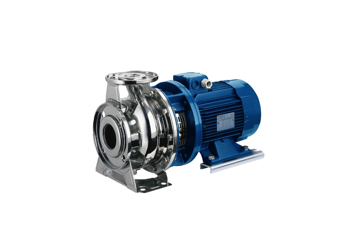 Ebara 3LS 50-125T stainless steel centrifugal pump with closed impeller, used for industrial fluid transfer.