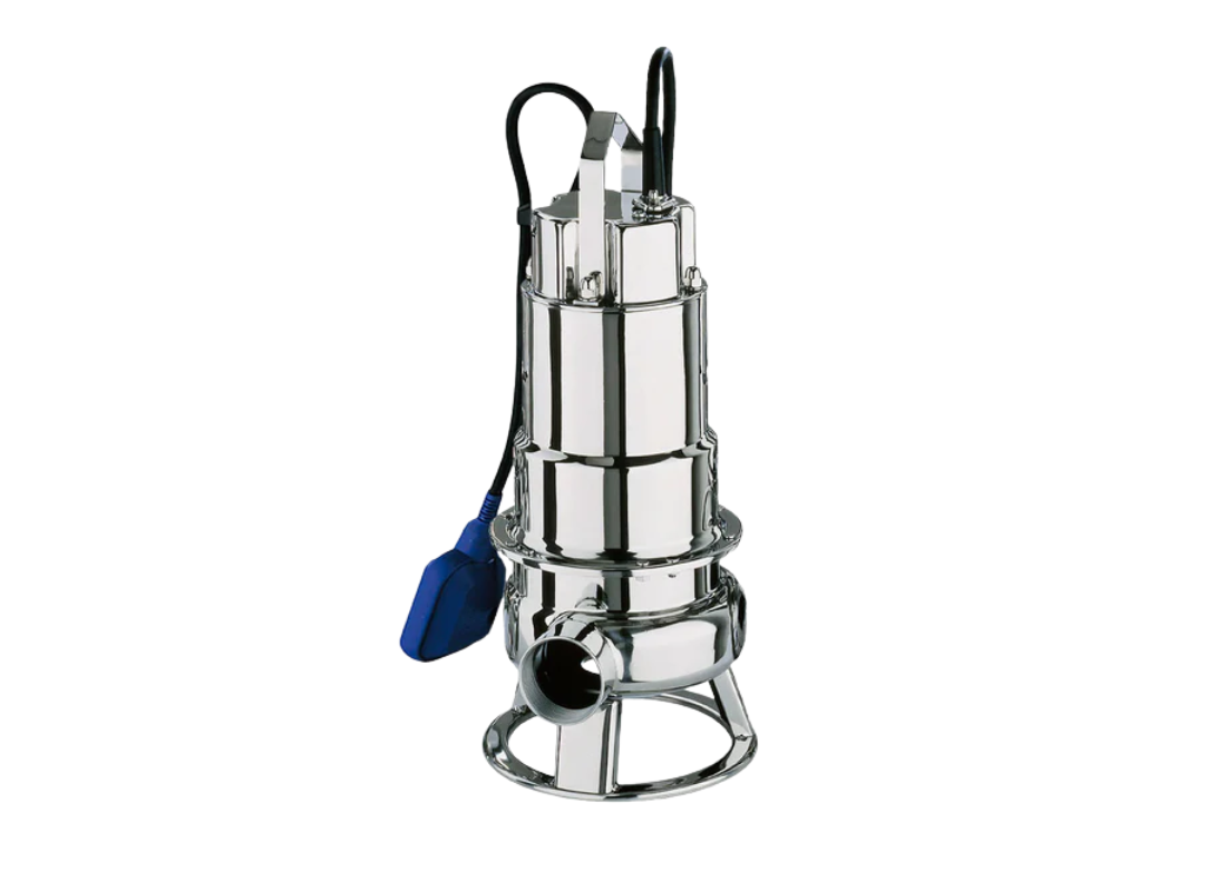 Ebara DW VOX 75M stainless steel submersible drainage pump with vortex impeller and float switch for efficient water removal.