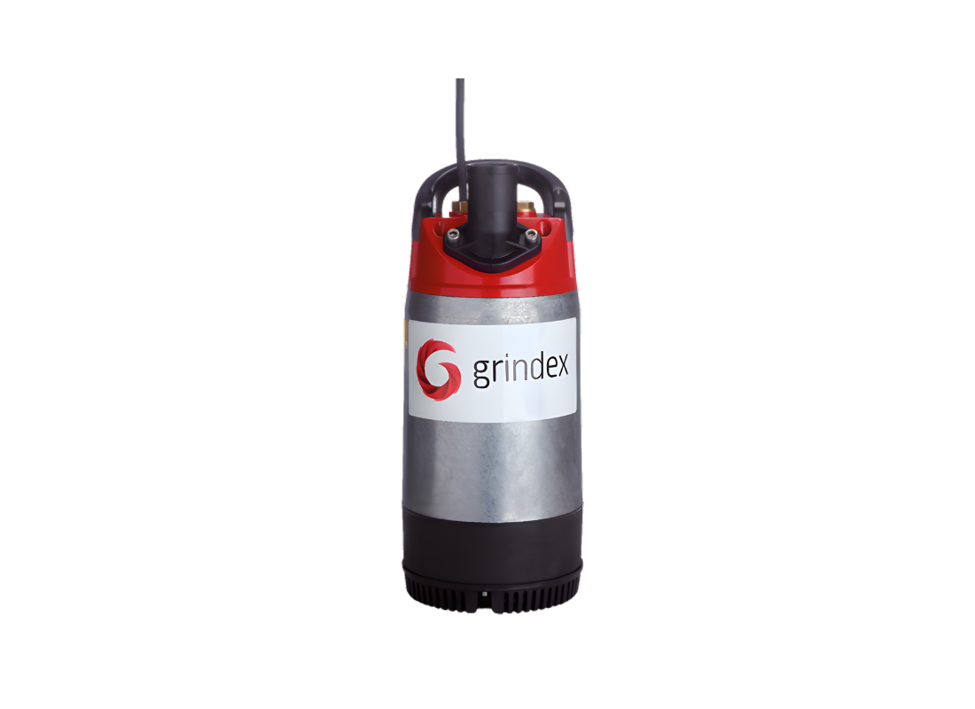 Grindex Micro-1 compact portable submersible drainage pump with open impeller for efficient water removal and drainage.