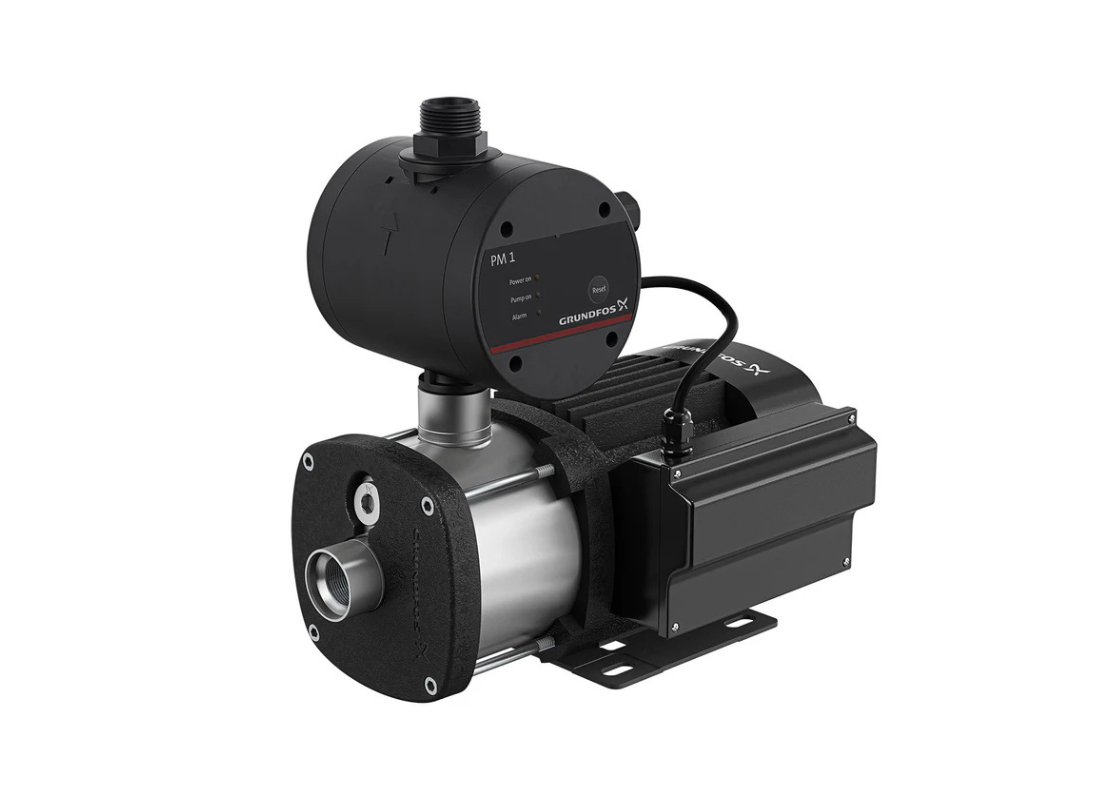 Grundfos CMBooster CMB-SP 1-36 self-priming pressure pump with PM2 controller, compact industrial water pump.