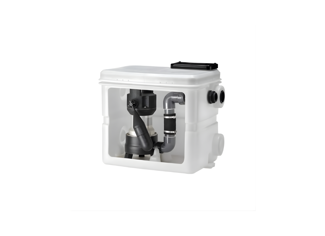 Jung Hebefix 100 75L drainage pump lifting station tank, a submersible pump with a compact design for water drainage applications.