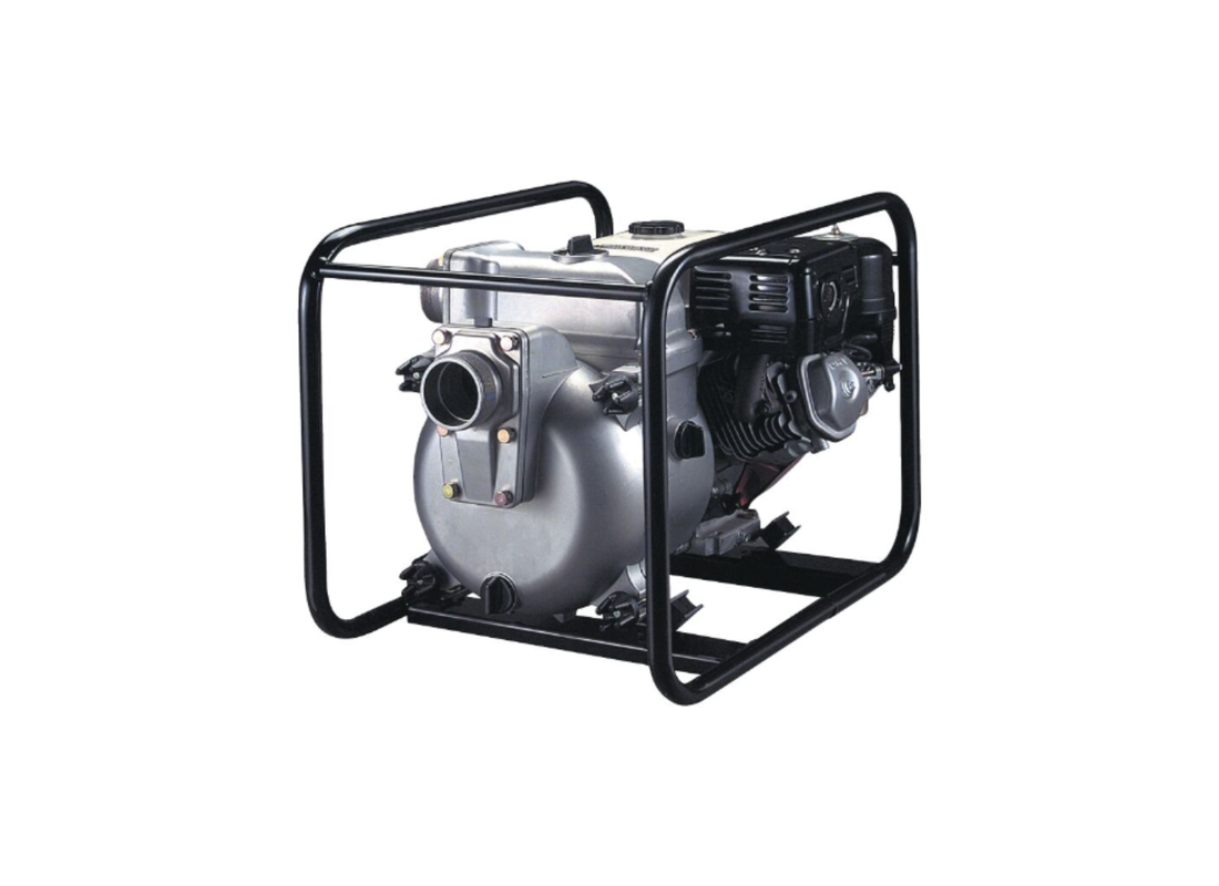 Pumpmaster KTH80X cast iron trash transfer pump with Honda GX240 petrol engine, high flow capacity, outdoor heavy-duty pump.