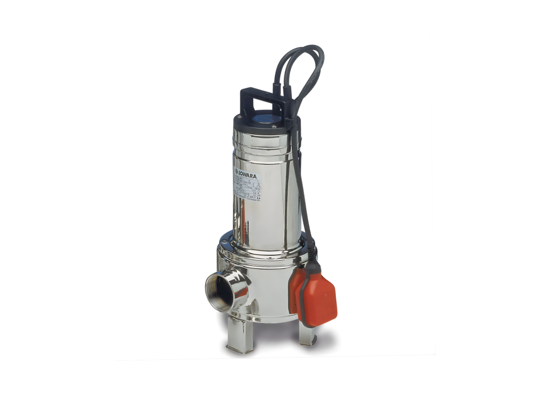 Lowara DOMO 7 stainless steel submersible drainage pump with channel impeller, designed for efficient water removal.