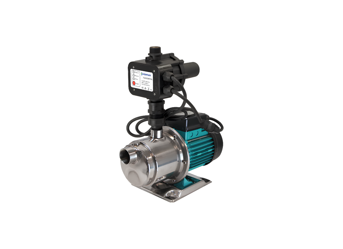 Onga OME850P stainless steel self-priming multistage centrifugal irrigation pump with press control system.