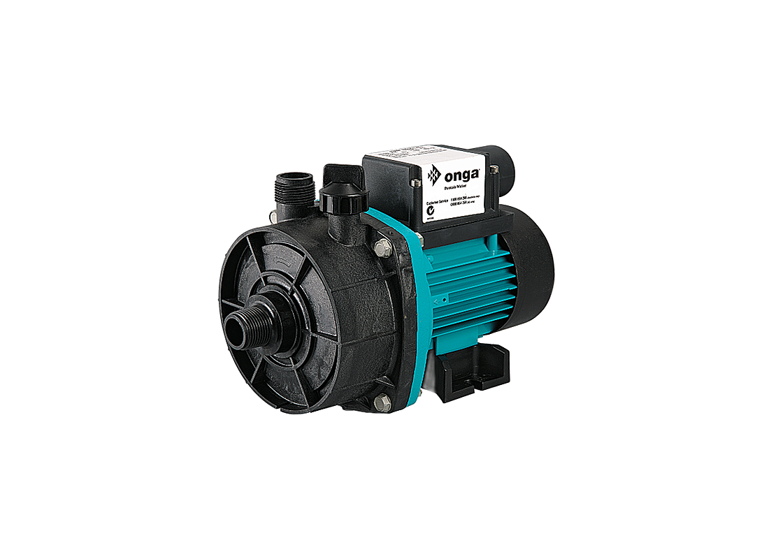 Onga 417 thermoplastic high flow centrifugal irrigation pump with closed impeller for efficient water transfer and irrigation.