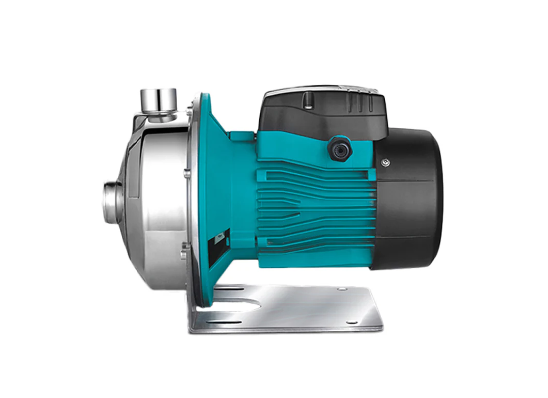 Onga SSS3703 stainless steel potable water centrifugal pump with NSK bearings, shown with inlet and outlet connections.