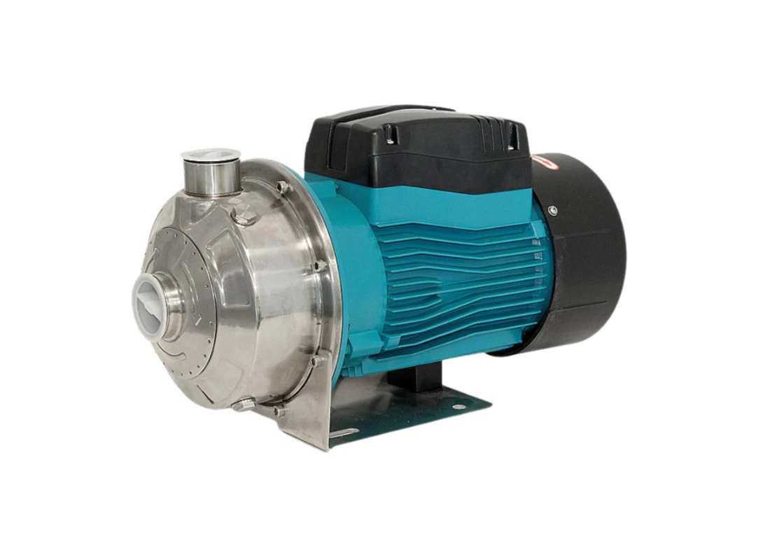 Onga SSS702 stainless steel potable water centrifugal pump with NSK bearings, showing the pump’s compact design and metal construction.