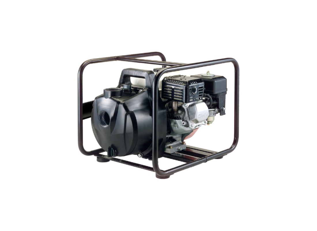Pumpmaster PGH50GX PET chemical transfer pump with Honda GX120 engine, showing the pump and engine components.