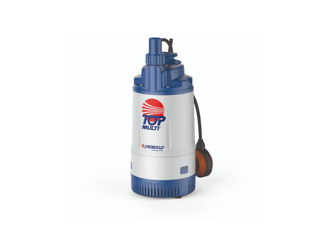 Pedrollo TOP MULTI TOP-M2 submersible multistage pump with high head for drainage applications, shown in a close-up image.
