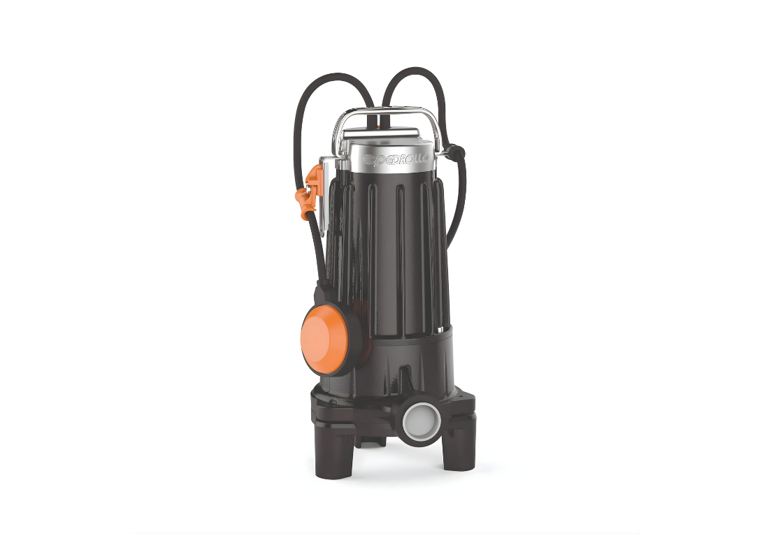 Pedrollo TRITUS TRM075 cast iron submersible wastewater pump with hardened grinder for sewage and waste removal.