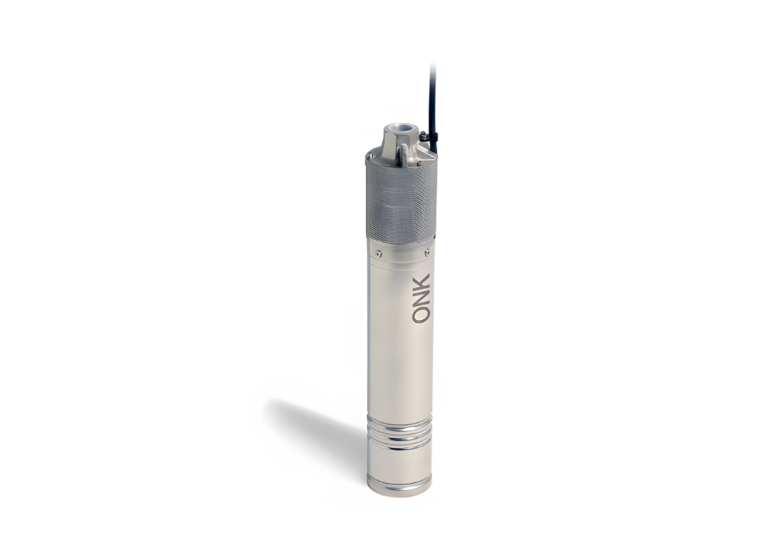 Sumoto ONK M 075 4-inch stainless steel submersible peripheral bore pump for water extraction and groundwater pumping.