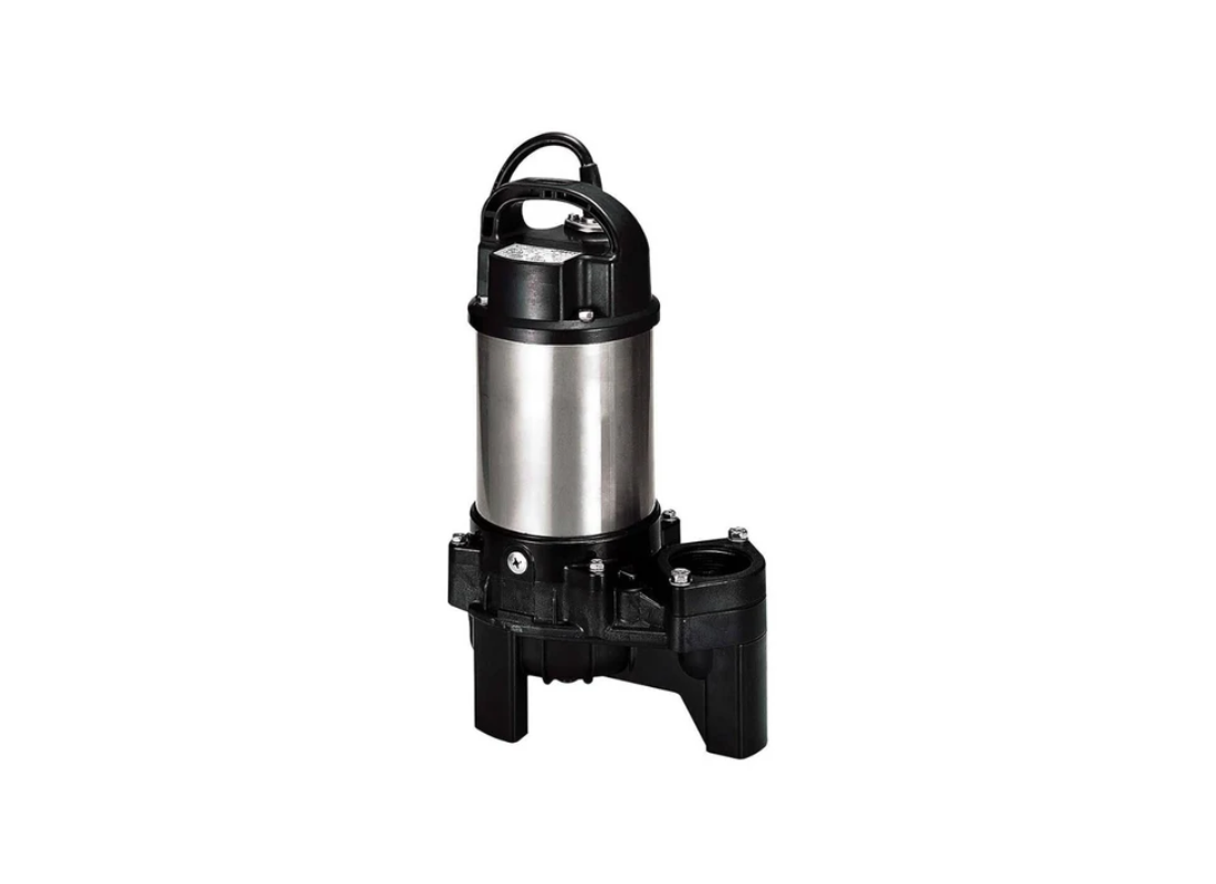 Tsurumi 50PU2.4S stainless steel submersible wastewater pump with vortex impeller for efficient waste water removal.