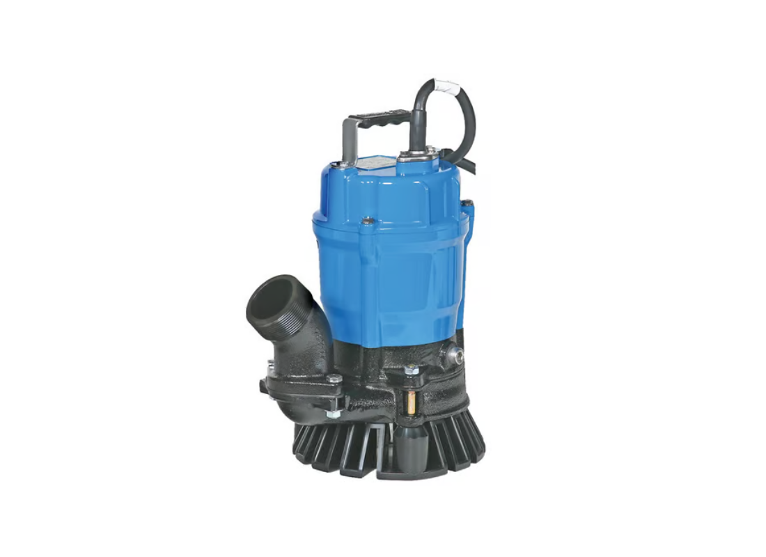 Tsurumi HS2.75S cast iron submersible drainage pump with semi-vortex impeller for wastewater removal.