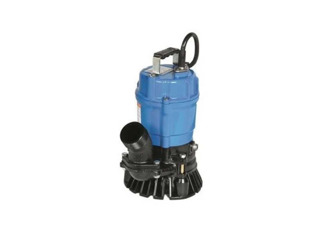Tsurumi HSZ2.75S cast iron submersible drainage pump with semi-vortex impeller for wastewater removal.