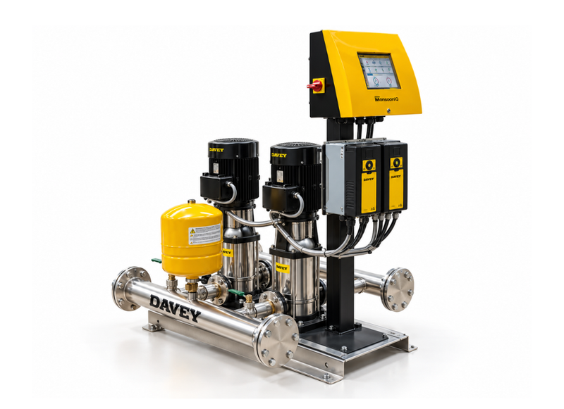 Davey Monsoon IQ 2MIQ3-8-3-A Twin Pump Variable Speed Booster System with 18L Tank