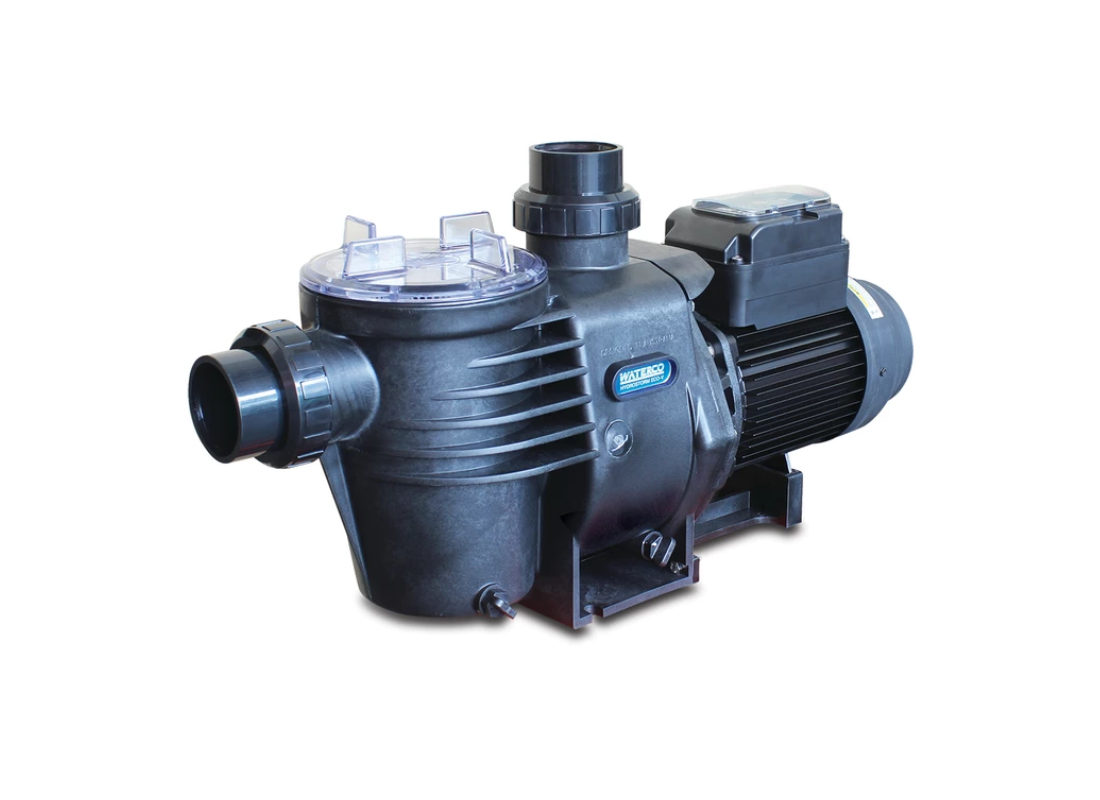 Waterco Hydrostorm ECO-V 100 energy-saving multi-speed pool pump with variable speed settings, designed for efficient pool circulation.