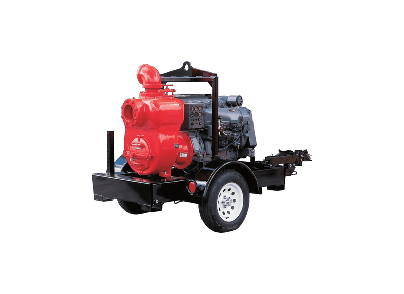 Aussie Pumps MQ600TD MQ600TD/80 Cast Iron 80HP Trailer Mount Trash Pump with Deutz Diesel Engine