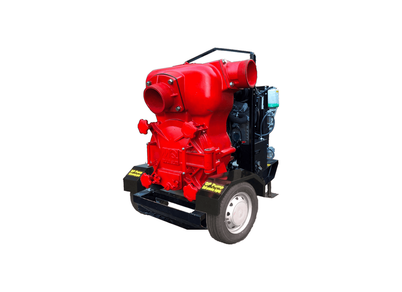 Aussie Pumps QP60TD QP-60TD/D1105T Cast Iron 24.8HP Trailer Mount Trash Pump with Kubota Diesel Engine