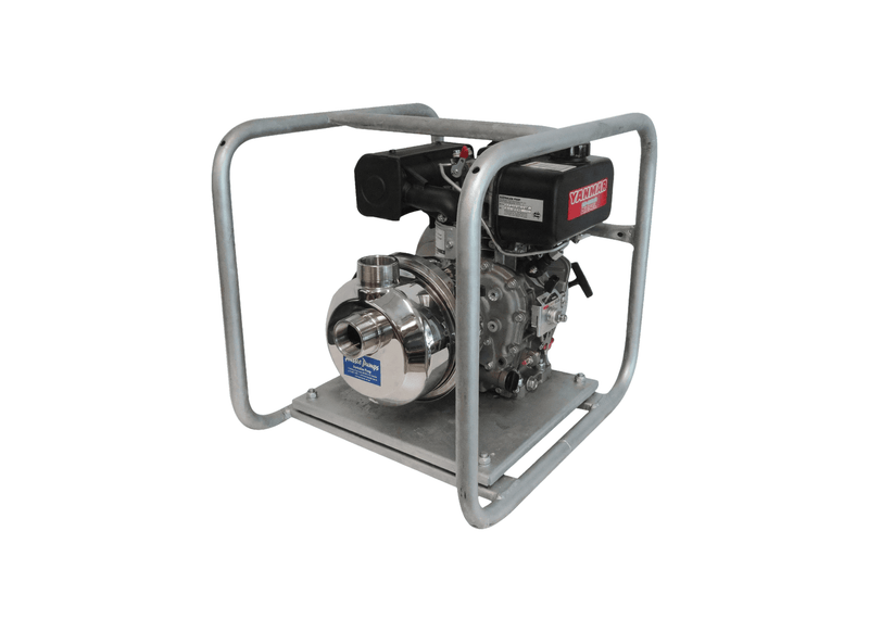 Aussie Pumps RISP2BGV/L48E 316 Stainless Steel Chemical Pump, Polypropylene Internals, Yanmar Diesel Electric Start Engine
