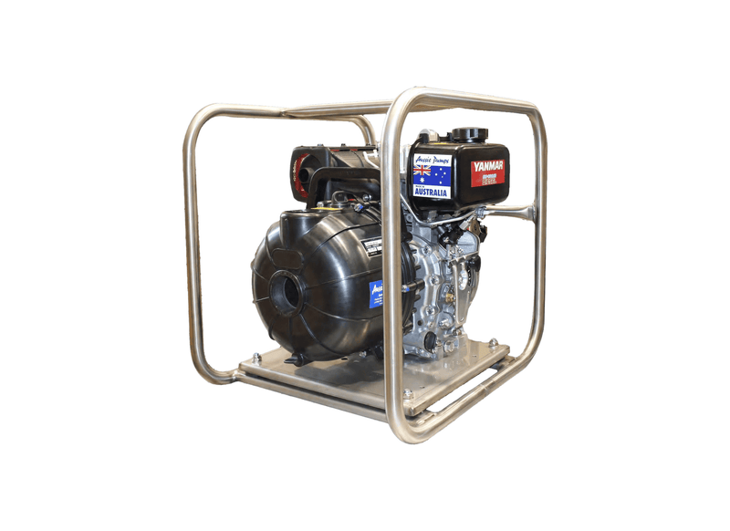 Aussie Pumps RSE2BRV/L48 Polyester High-Flow Chemical Transfer Pump with Yanmar Diesel Recoil Start Engine