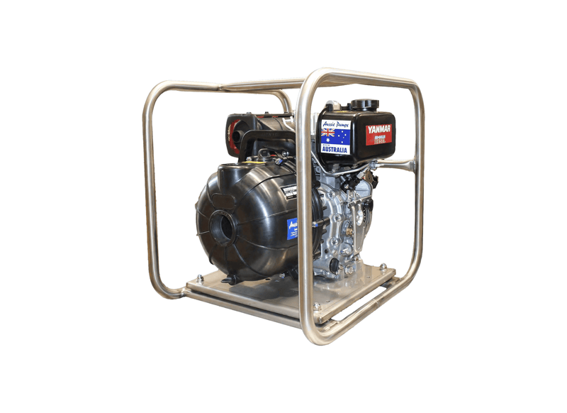 Aussie Pumps Seamaster RSE2BUB/L48E Polyester 2" Ports Marine Transfer Pump with Yanmar Diesel Electric Start Engine