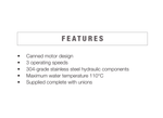 Bianco BIA-C3280-180 Stainless Steel 3-Speed Circulator Pump for Heating Systems with PPO Impeller
