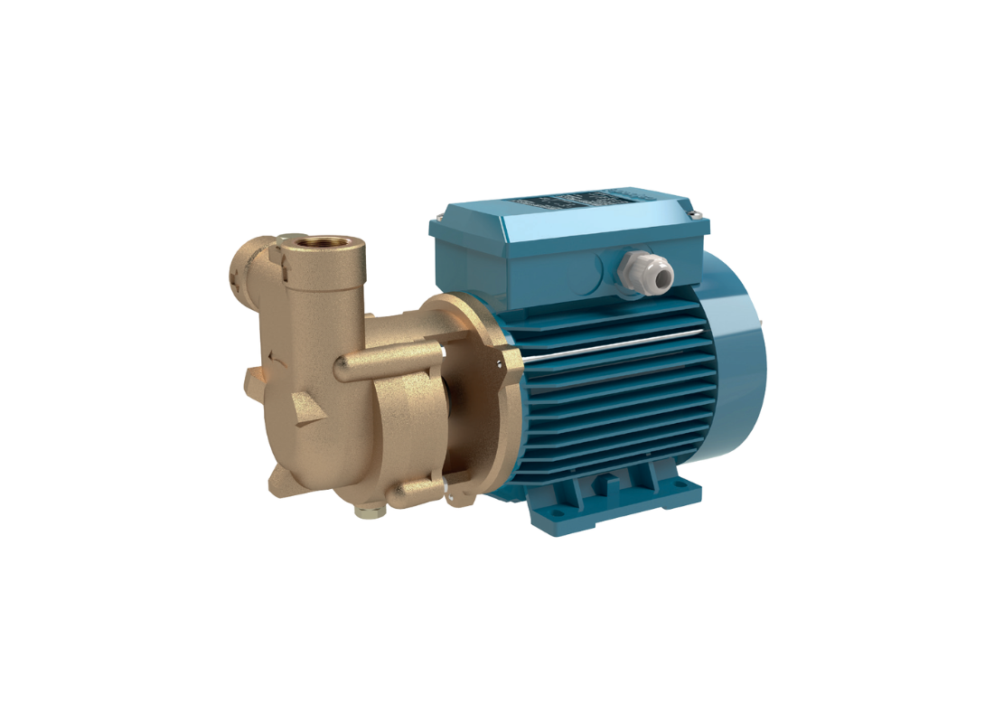 Calpeda B-CA 80 bronze self-priming centrifugal pump with star-shaped impeller for clean liquid transfer, industrial water pump.