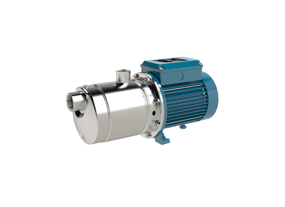 Calpeda MXHLM 208 stainless steel multistage centrifugal pump for elevated water transfer with closed impeller.