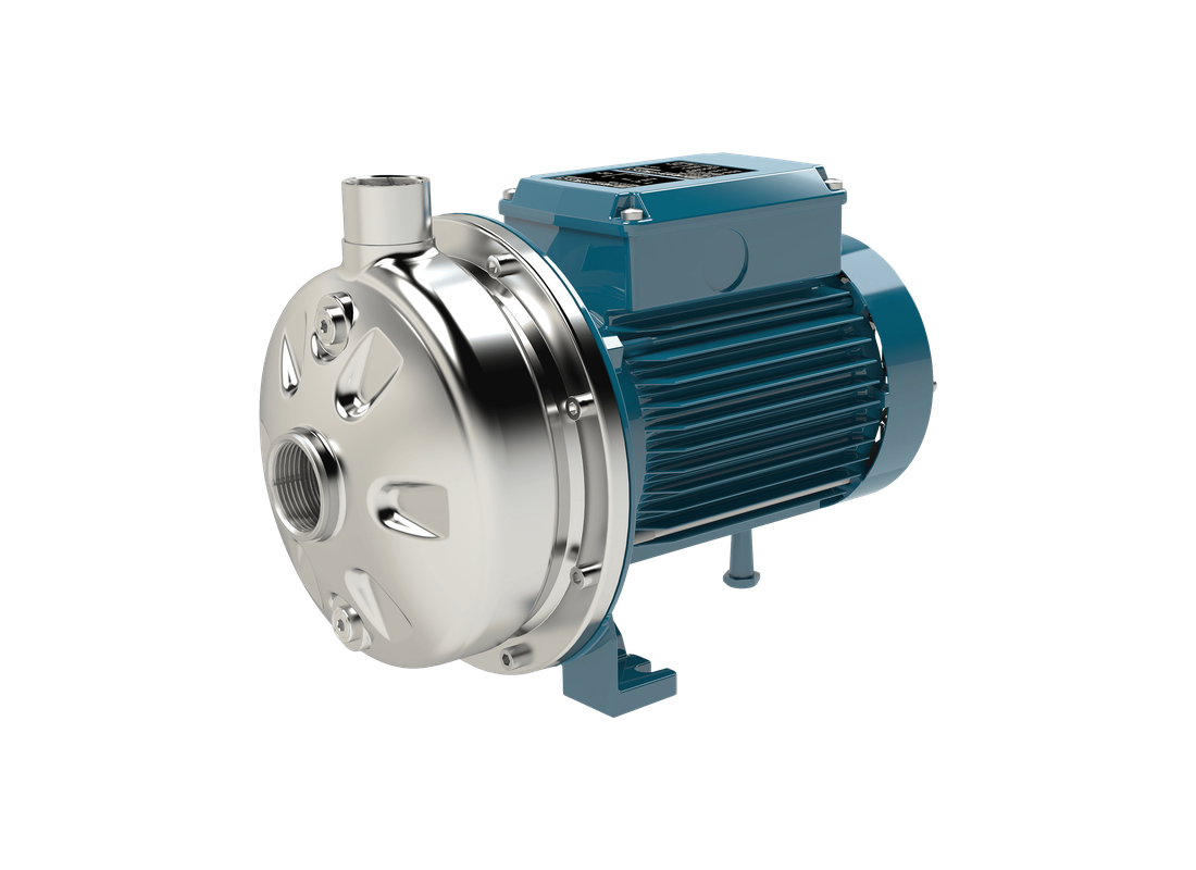 Calpeda NMXLM 25/200B stainless steel high flow centrifugal pump with 316 stainless steel impeller for irrigation supply.