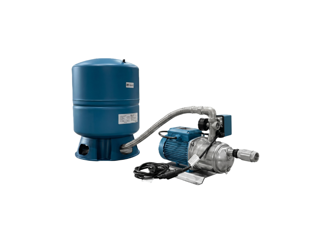 Calpeda P60-NGXM 6/18 stainless steel pressure pump with brass impeller for jet washing applications, 60L tank, durable construction.