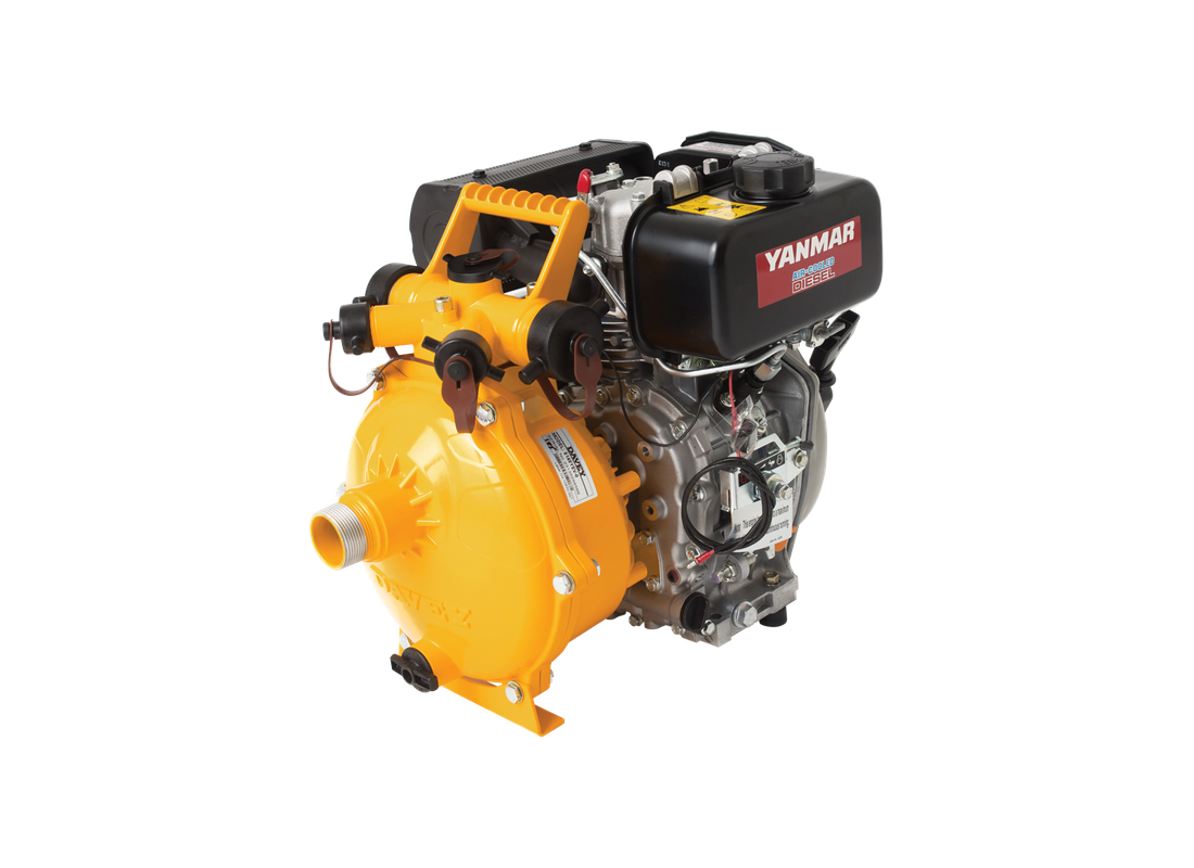 Davey 5148YEV aluminium firefighting pump with electric start and Viton seals, designed for crop spraying with Yanmar diesel engine.
