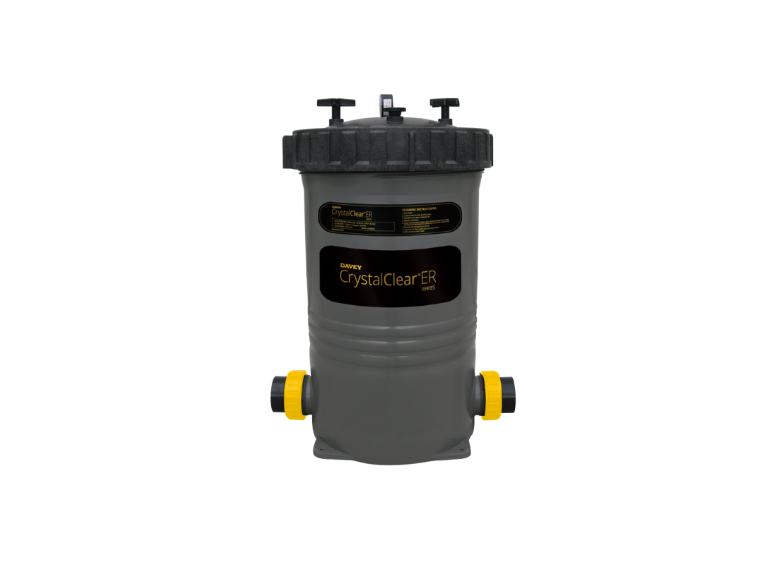 Davey DCC180 CrystalClear ER cartridge filter element for mineral salt pools, featuring polyester fabric, 180ft length.