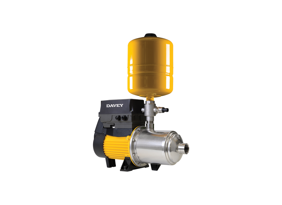 Davey DD60-10 stainless steel multistage pressure pump for turf watering with DynaDrive controller and multi-impeller.