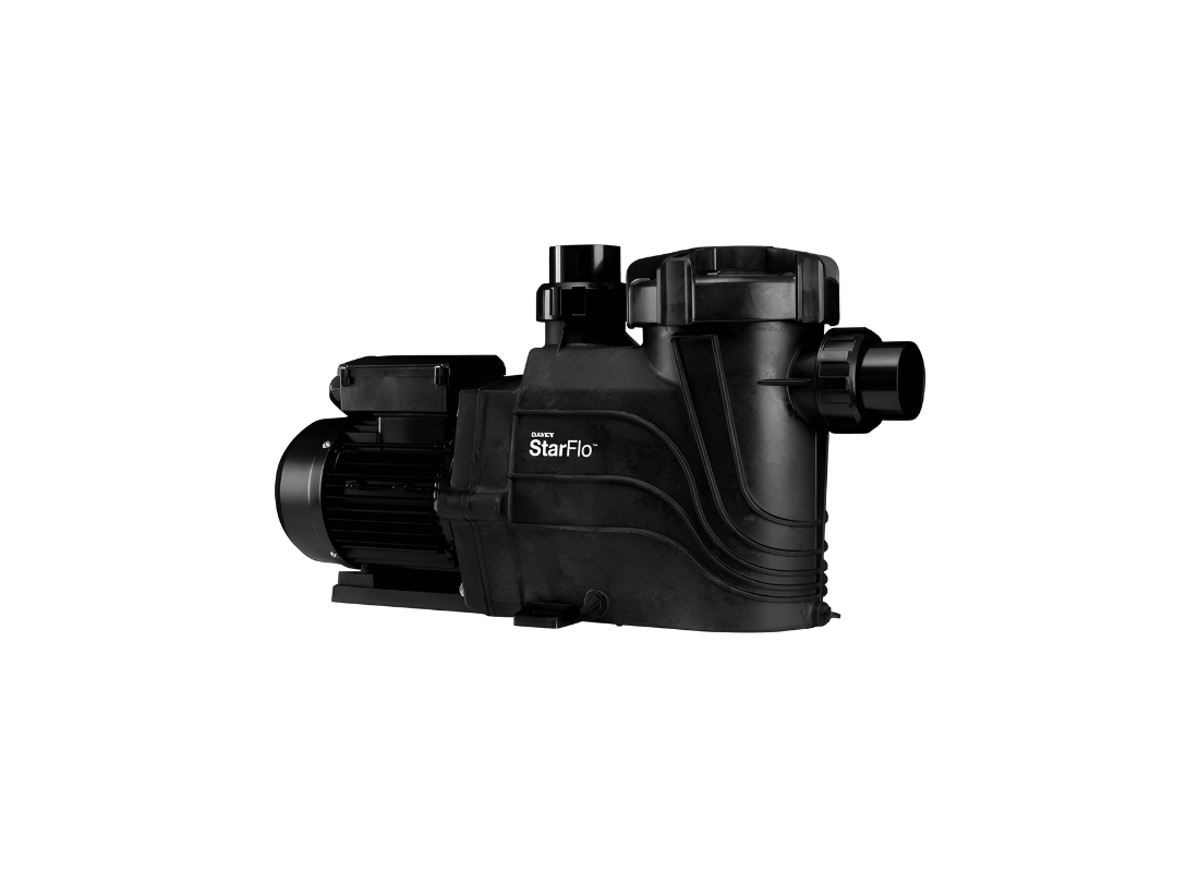 Davey DSF420 UV-resistant single-speed pool pump with strainer lid, ideal for solar pool heating and water circulation.