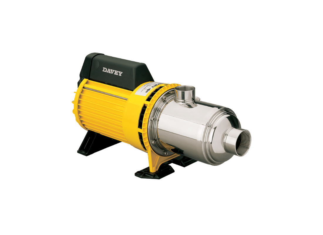 Davey HM60-06 stainless steel multistage centrifugal pump with closed impeller for pressure boosting and water circulation.