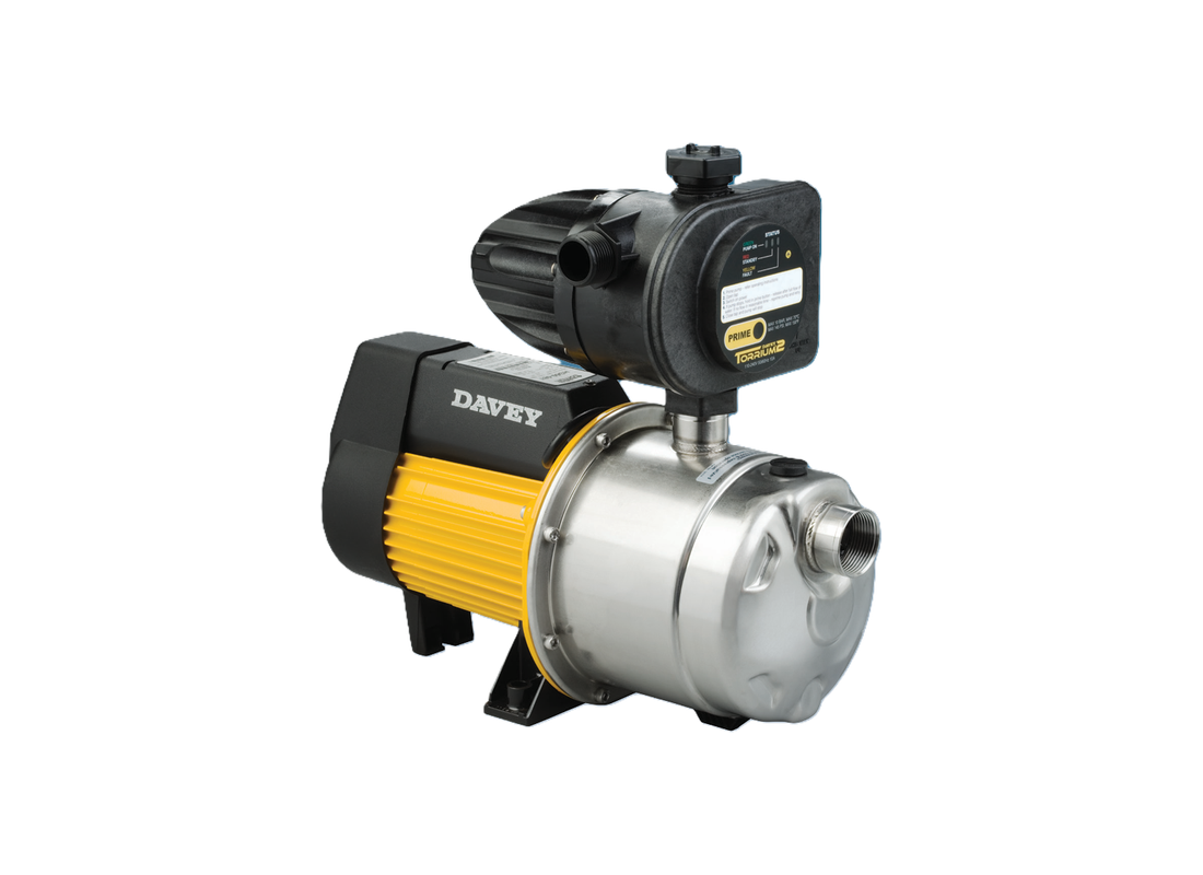 Davey HS60-08T stainless steel multistage pressure boosting pump with Torrium2 controller and composite impeller.
