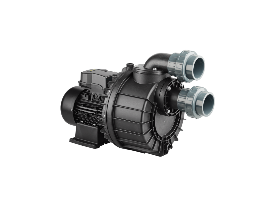 Davey Hurricane M7402 polypropylene turbo swim-jet pool pump with adjustable jet nozzle for fibreglass pools.