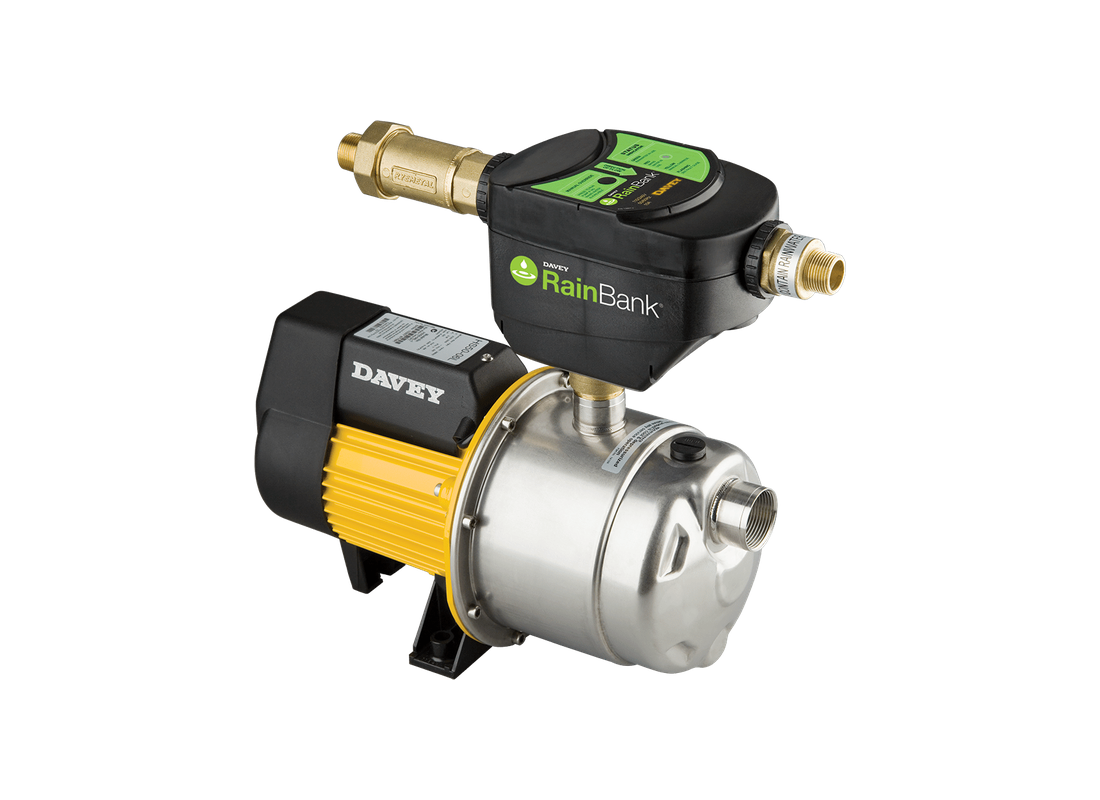 Davey KRB2NF stainless steel floatless rainwater harvesting pressure pump for domestic rainwater reuse systems.