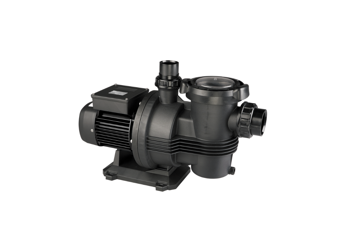Davey M7501B high flow pool pump for spa jet systems with technopolymer impeller, showing the pump with its components.