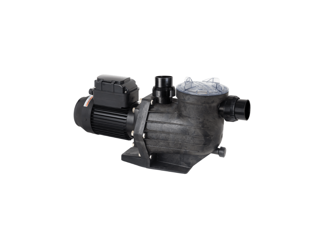 Davey PMECO energy-saving pool pump with brushless DC motor, featuring compact design and digital control panel.
