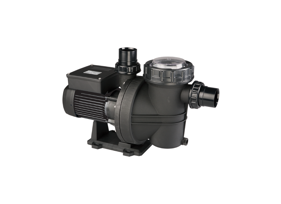 Davey Whisper M7510 polypropylene single-speed pool pump with quiet motor for spa jet operation, ideal for efficient pool circulation.