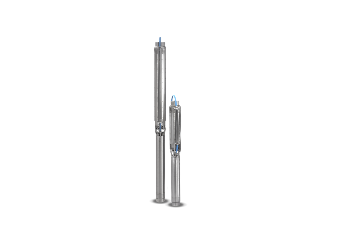 Grundfos SQF 0.6-3 N stainless steel solar submersible pump with helical rotor for livestock watering.