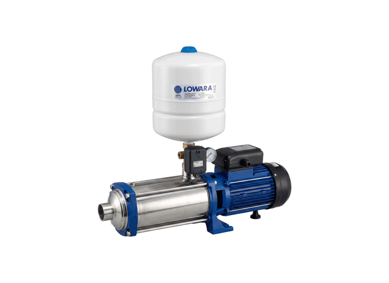 Lowara 5HM06P-PT8 Stainless Steel Multistage Pressure Pump for Dedicated Distribution with 8 Litre Tank