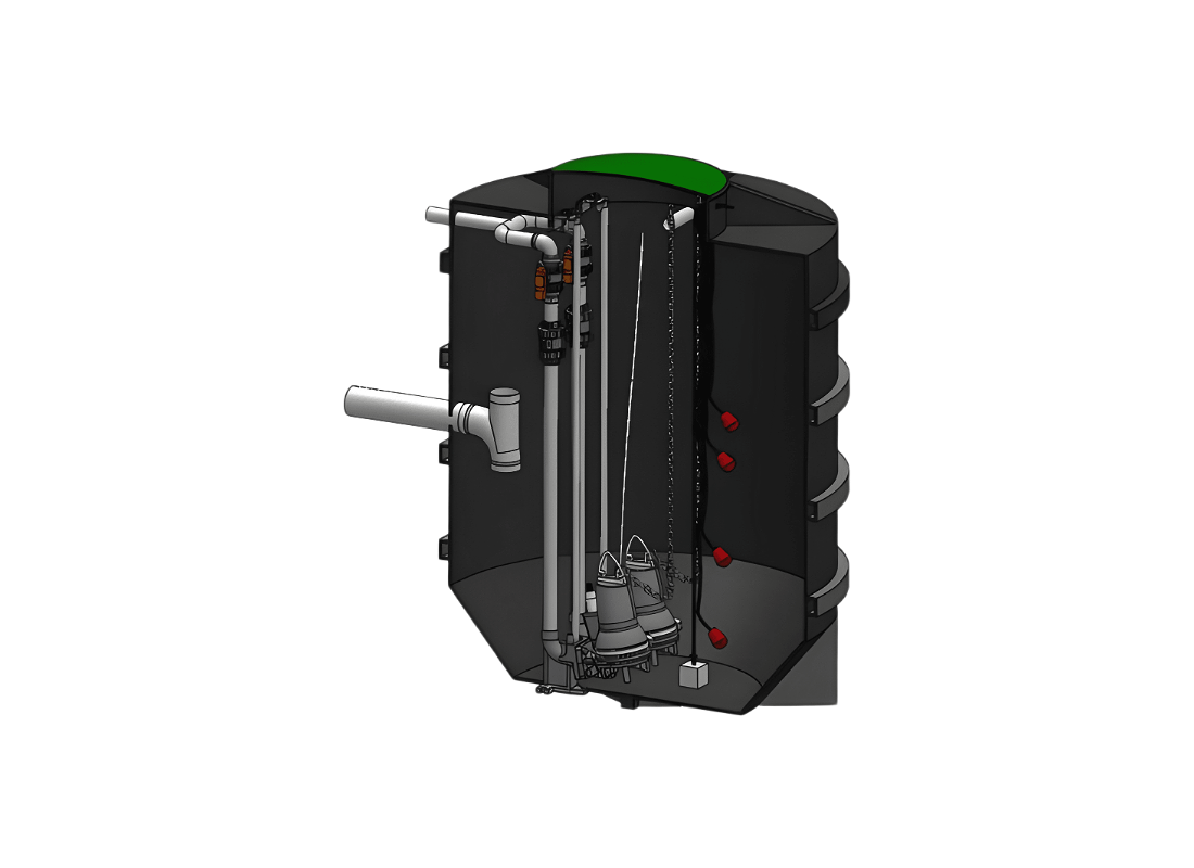 Lowara Pit Pig® PP2000DG-D7 2000L Dual Pump Sewage Station | Online Store