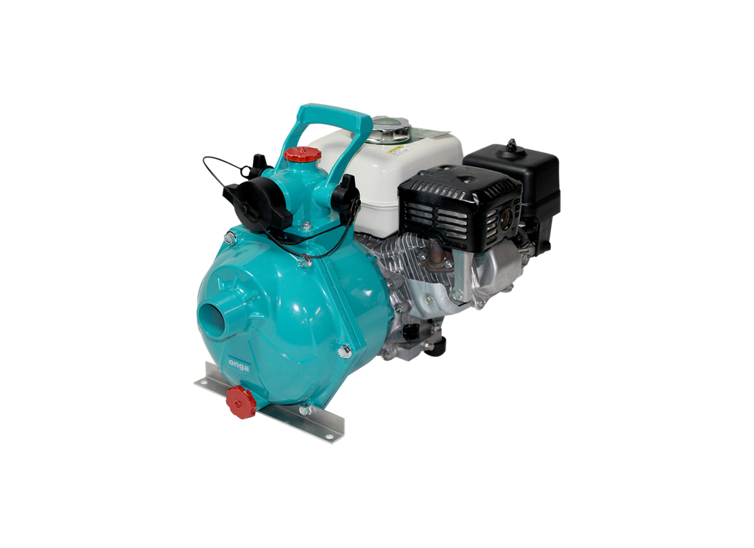 Onga BM2-55H marine grade aluminium twin-stage firefighting petrol pump with Honda GX160 engine, designed for emergency fire suppression.